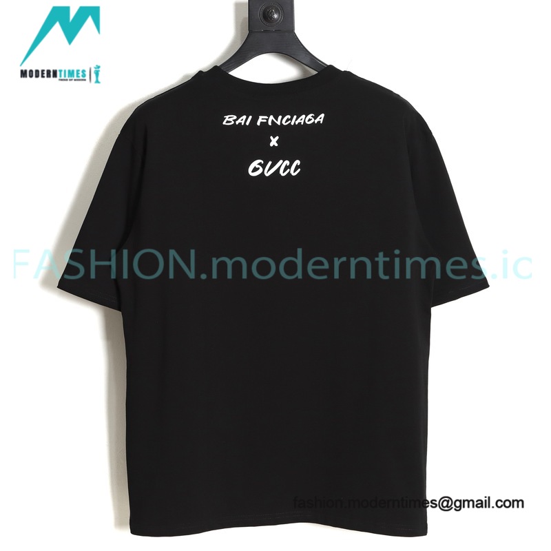 Gucci - Balenciaga Double G-B Print Short Sleeve T-shirt